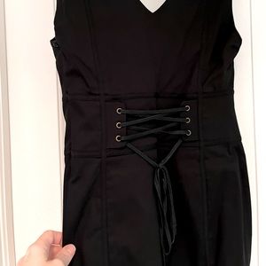 Bebe size 6 black corset style mini dress